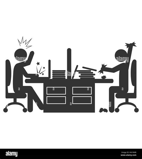 Flat office icon with angry workers isolated on white Stock Vector Image & Art - Alamy