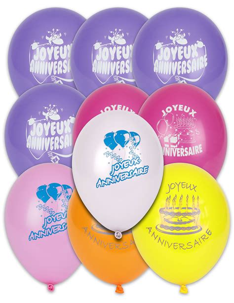 10 Ballons Joyeux anniversaire, décoration anniversaire et fêtes à thème sur Vegaoo Party