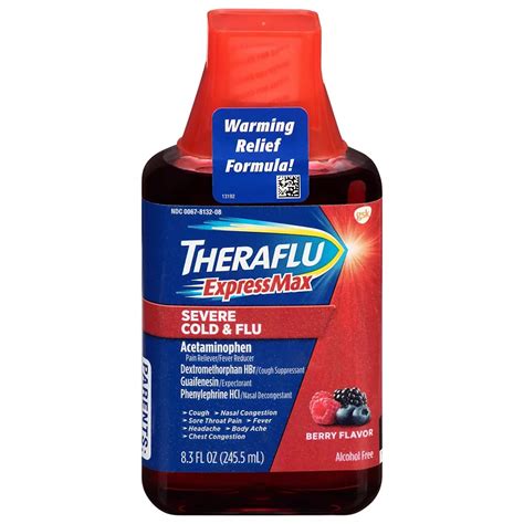 Theraflu Expressmax Severe Cold and Flu Syrup Berry - Shop Cough, Cold & Flu at H-E-B