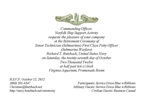 Military Retirement Ceremony Program Template