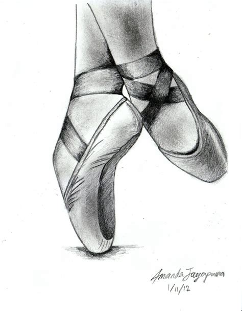 Ballet Slippers Drawing at PaintingValley.com | Explore collection of Ballet Slippers Drawing