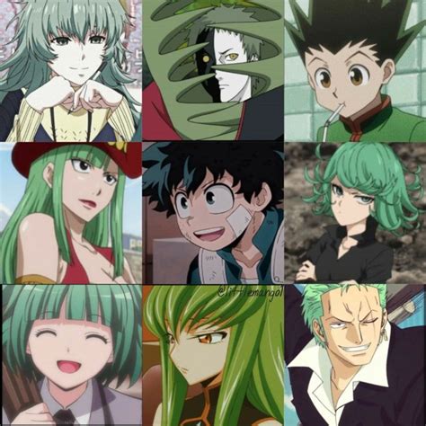 Green hair anime Characters💚