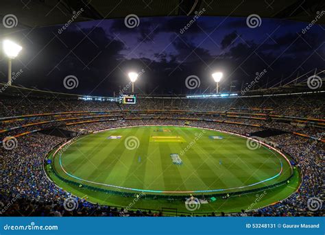 Melbourne Cricket Ground MCG Editorial Photo - Image of night, crowd ...