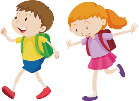 Download Royalty-free Walking Boy Clip Art - Cartoon Kids Walking - Full Size PNG Image - PNGkit