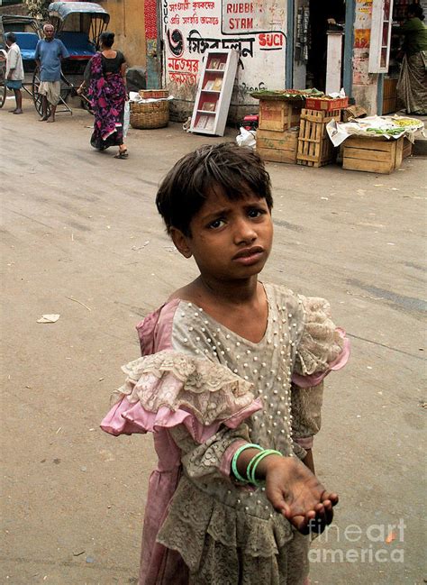 Faces Of India - Begging Child Photograph by Steve Rudolph