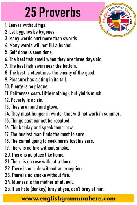 25 Proverbs Examples in English | Proverbs english, English proverbs ...