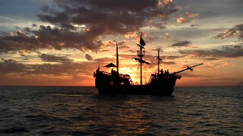 Pirate Ship Sunset Stock Footage Video (100% Royalty-free) 22486900 ...