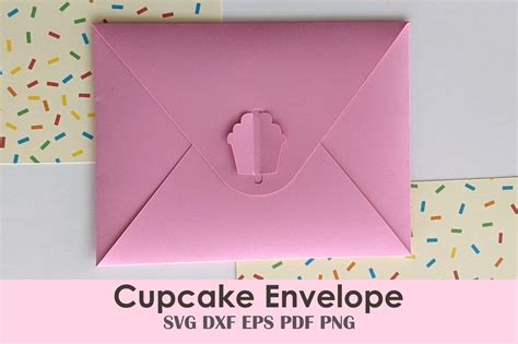 Cupcake Birthday Card Envelope Graphic by Hey JB Design · Creative Fabrica