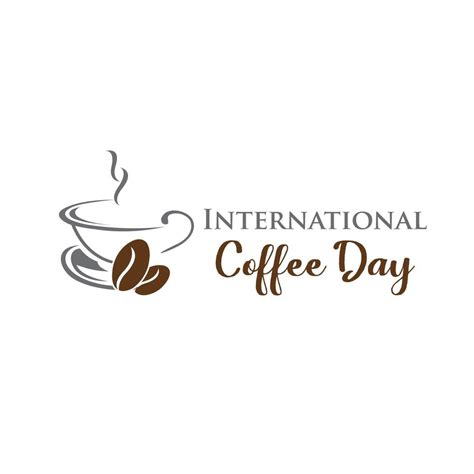 1 October International coffee day Logo. World Coffee day Logo Icon vector illustration on white ...