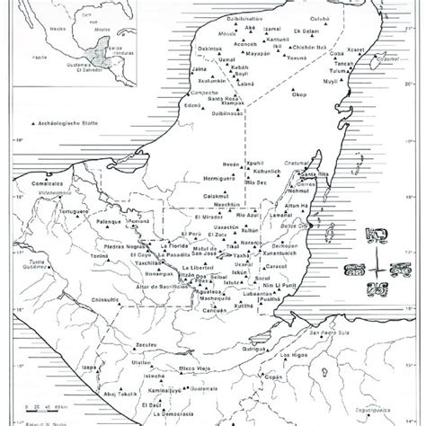 1: Map of the Yucatan peninsula with major archaeological sites... | Download Scientific Diagram