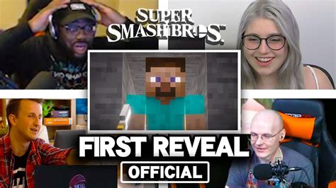 All Reactions to Minecraft Steve Reveal Trailer - Super Smash Bros ...