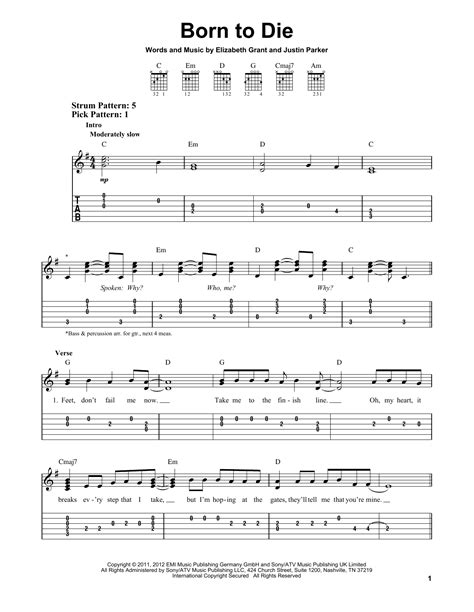 Born To Die by Lana Del Ray - Easy Guitar Tab - Guitar Instructor