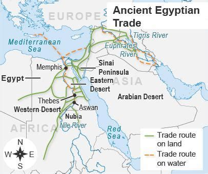 PLS HELP!!!!! I NEED IT ASAP!!! The map shows the trade routes of the ancient Egyptians. A map ...