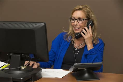 woman, blue, cardigan, taking, phone, calls, secretary, office, sales, telephony | Pxfuel