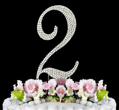 Number 2 Cake Topper - Rhinestone Birthday Age Cake Toppers | JustJen.com