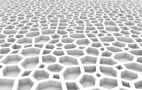 Premium Photo | Abstract white honeycomb grid structure 3d illustrationrendering background texture