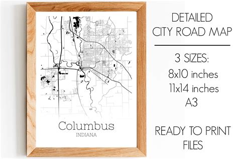 Columbus Indiana City Map Graphic by SVGExpress · Creative Fabrica