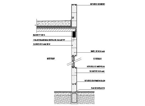 Concrete Wall Section CAD drawing - Cadbull