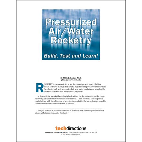 Pressurized Air/Water Rocketry—Build, Test, and Learn! Classroom Proje – Tech Directions Books ...