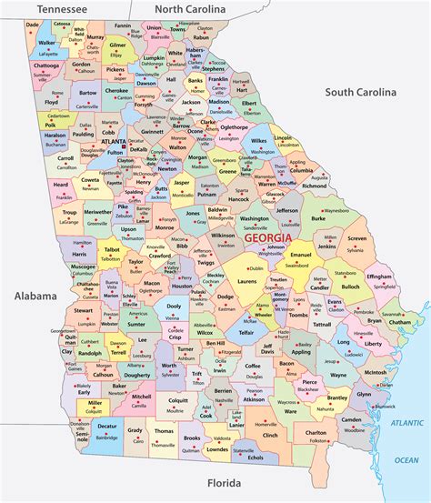 Georgia Counties Map | Mappr