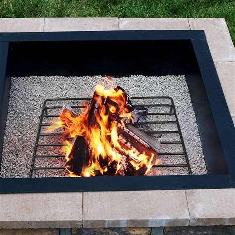 Sunnydaze Square Steel Outdoor Fire Pit Wood Grate, 24 inch es Square x 3 inch es - Walmart.com ...