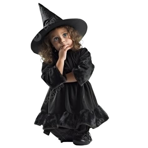 Funny Child Girl In Witch Costume For Halloween On White, Funny Kids, Childhood, Kids PNG ...