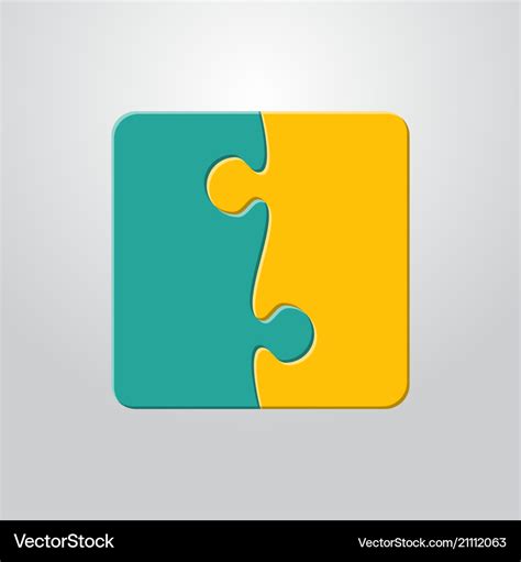 Two piece puzzle 2 step puzzle jigsaw pieces Vector Image