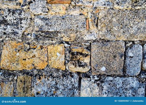 Background of Stone Wall Texture Stock Image - Image of broken, antique ...