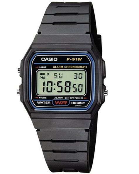 Casio F-91W-1YER Mens/Womens Resin Classic Retro LCD Digital Watch - Black | eBay