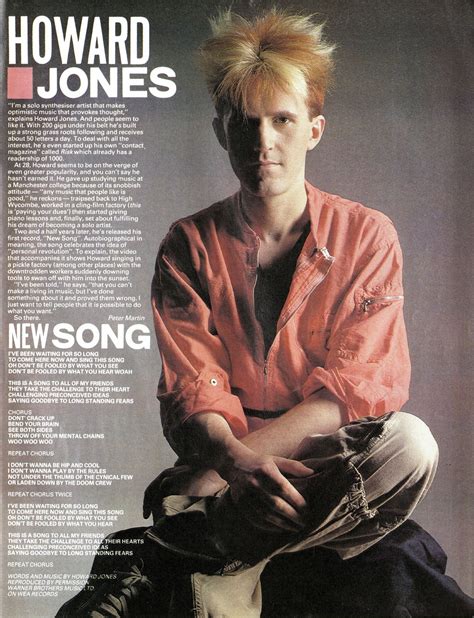 HOWARD JONES, New Song, 1983 | Howard jones, News songs, Songs