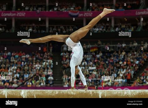 Gabrielle Douglas (USA) competing during the Women's Balance Beam Final ...