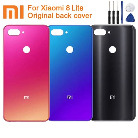 Xiao Mi Original Battery Glass Back Cover Door For Xiaomi Mi 8 Lite Mi8 ...