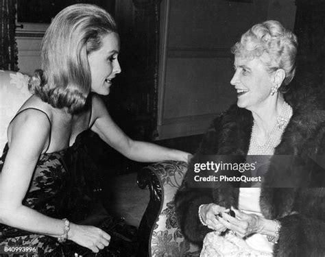 View of American actress and heiress Dina Merrill talks with her... News Photo - Getty Images