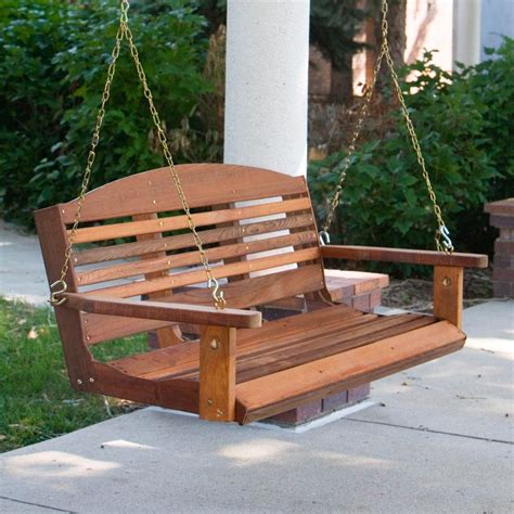 A & L Furniture Western Red Cedar Classic Curved Back Porch Swing | www ...