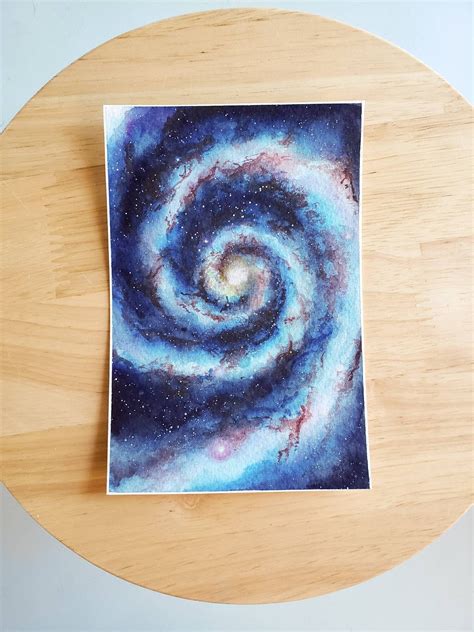 Spiral galaxy painting watercolor space art astronomy gift | Etsy