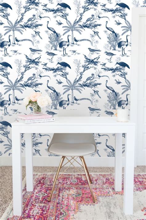 Bird toile wallpaper in 2022 | Toile wallpaper, Home decor, Tropical ...