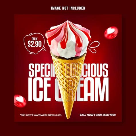 Premium PSD | Special delicious ice cream social media banner post design template