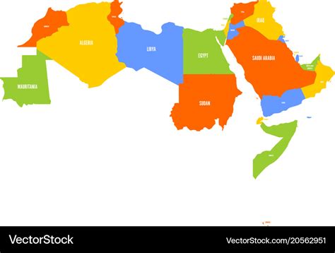 Arab world states political map of 22 arabic Vector Image