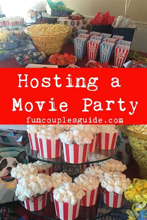 Ideas for hosting an outdoor or indoor movie party. Food, snacks, and popcorn. Unique theme ide ...