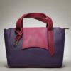 Barbara Purple Leather Tote Bag with Tassel | Maria Elena Couture