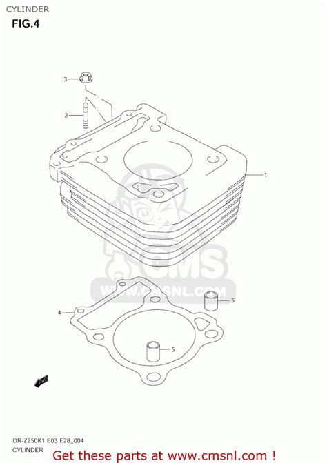 Suzuki DR-Z250 2001 (K1) USA (E03) DRZ250 DR Z250 CYLINDER - buy ...