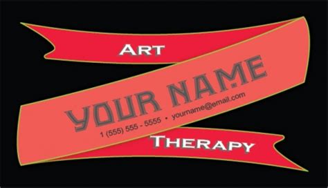 Red Ribbon Banner Business Card | whereapy