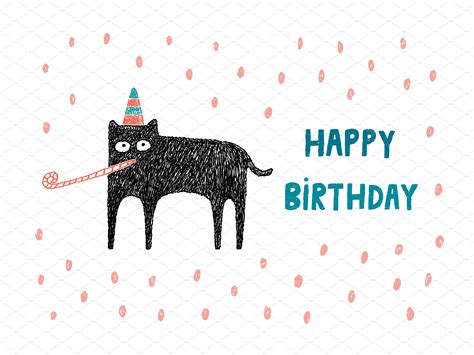 Happy birthday card | Animal Illustrations ~ Creative Market