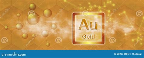 Au Symbol. Gold Chemical Element Stock Illustration - Illustration of ...