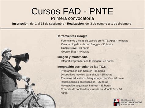 Primera convocatoria de Formación A Distancia (FAD) – Curso 2016-2017 — ParaPNTE