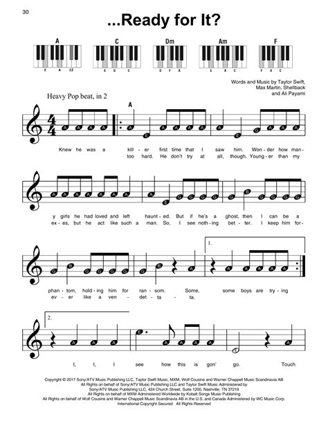 Taylor Swift ...Ready For It? Sheet Music Notes, Chords | Sheet music notes, Taylor swift songs ...