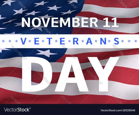 Veterans day banner with us flag Royalty Free Vector Image