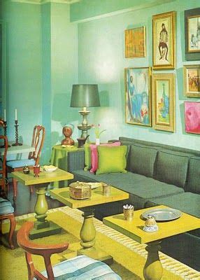 mccalls decorating 1964 green and blue living room via funisinstyle | Blue living room, Living ...