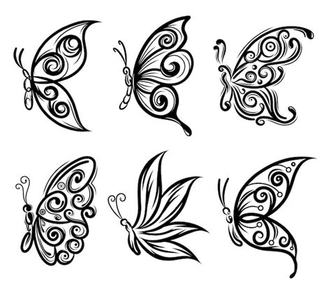 Premium Vector | Collection of silhouettes butterflies elegant for ...