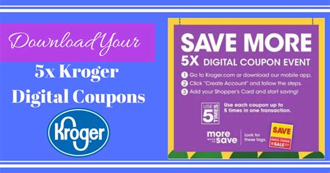 Download Your 5x Kroger Digital Coupons Starting TODAY!! | Kroger Krazy